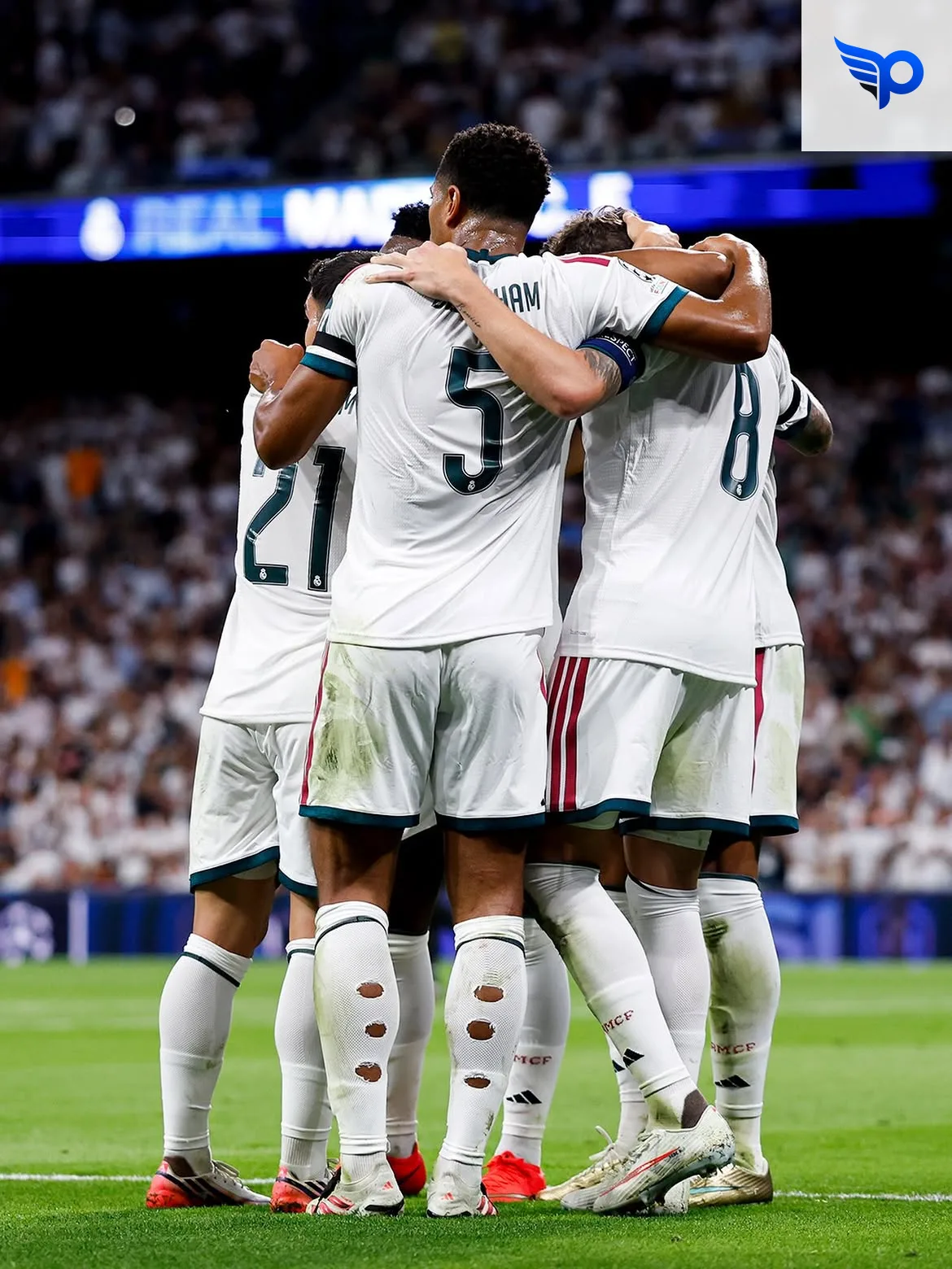 Selebrasi pemain Real Madrid usai mencetak gol ke gawang Inter Milan di Stadion Santiago Bernabeu, Rabu (9/9/2026) dini hari WIB. (Sumber: Instagram Real Madrid)