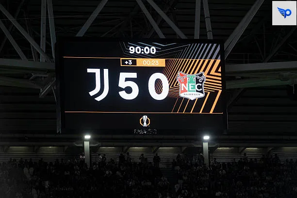Kemenangan sempurna di raih Juventus saat menjamu Nec Nijmegen di Liga Europa. (Getty images/Stefano Guidi)