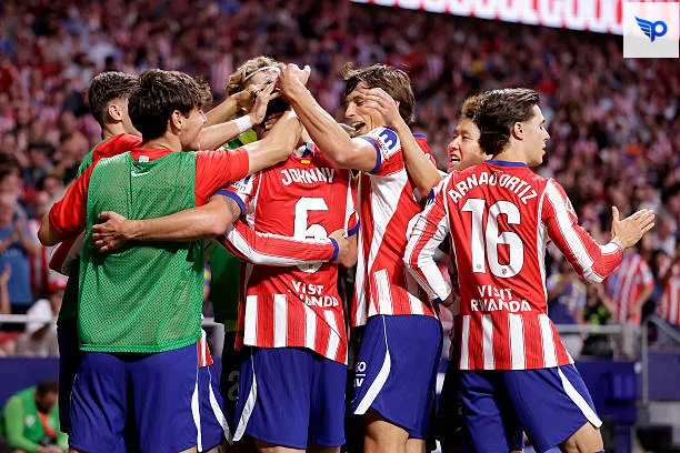 Momen selebrasi pemain Atletico Madrid saat menggasak Osasuna 4-0 tanpa balas Kamis (17/9/2026) dini hari WIB. (Foto: Getty images/Maria Gracia Jimenez)